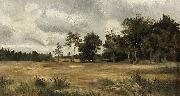 Walter Moras Markische Landschaftsdarstellung mit einer Lichtung am Laubwald. oil painting on canvas